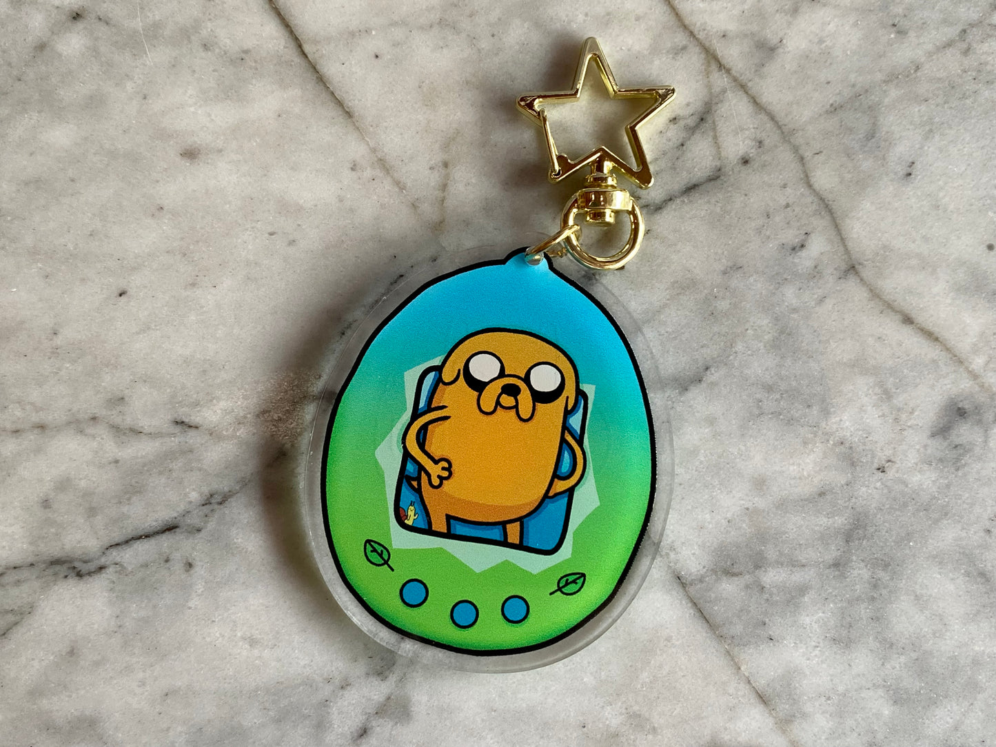 Finn and Jake Adventure Time Double-Sided Tamagotchi Acrylic Charm Keychain