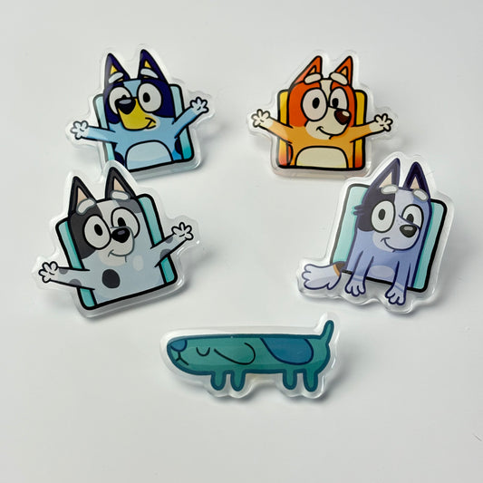 Bluey Acrylic Pins