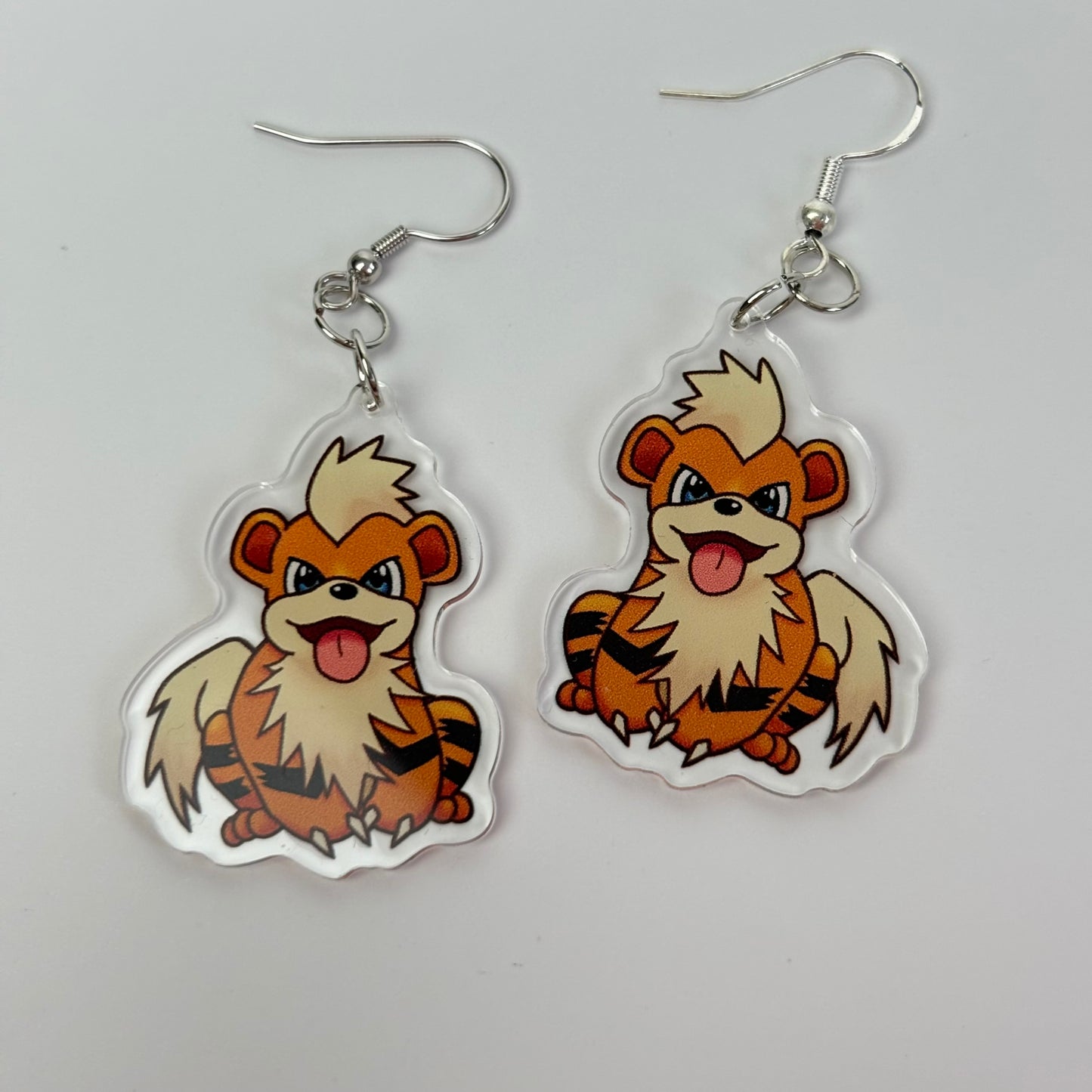 Growlithe Pokemon Drop Earrings