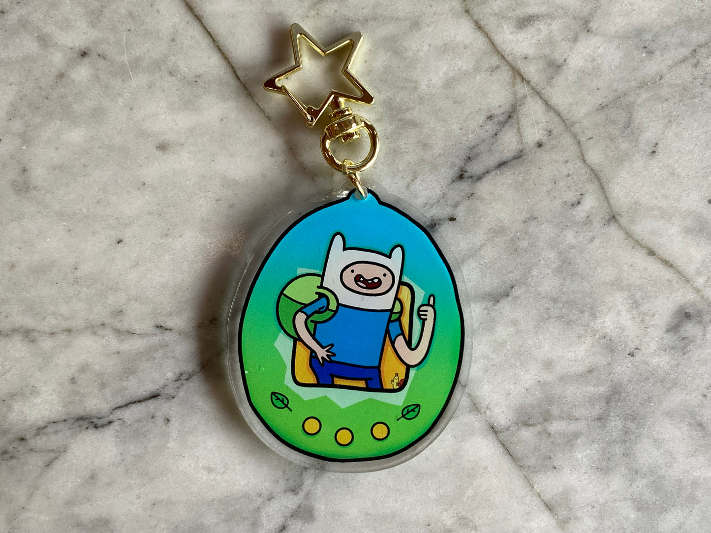 Finn and Jake Adventure Time Double-Sided Tamagotchi Acrylic Charm Keychain