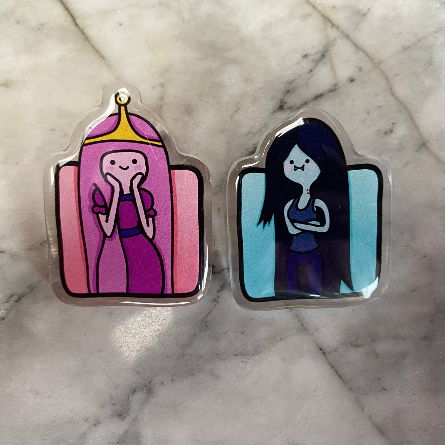 Princess Bubblegum and Marceline Adventure Time Acrylic Pins