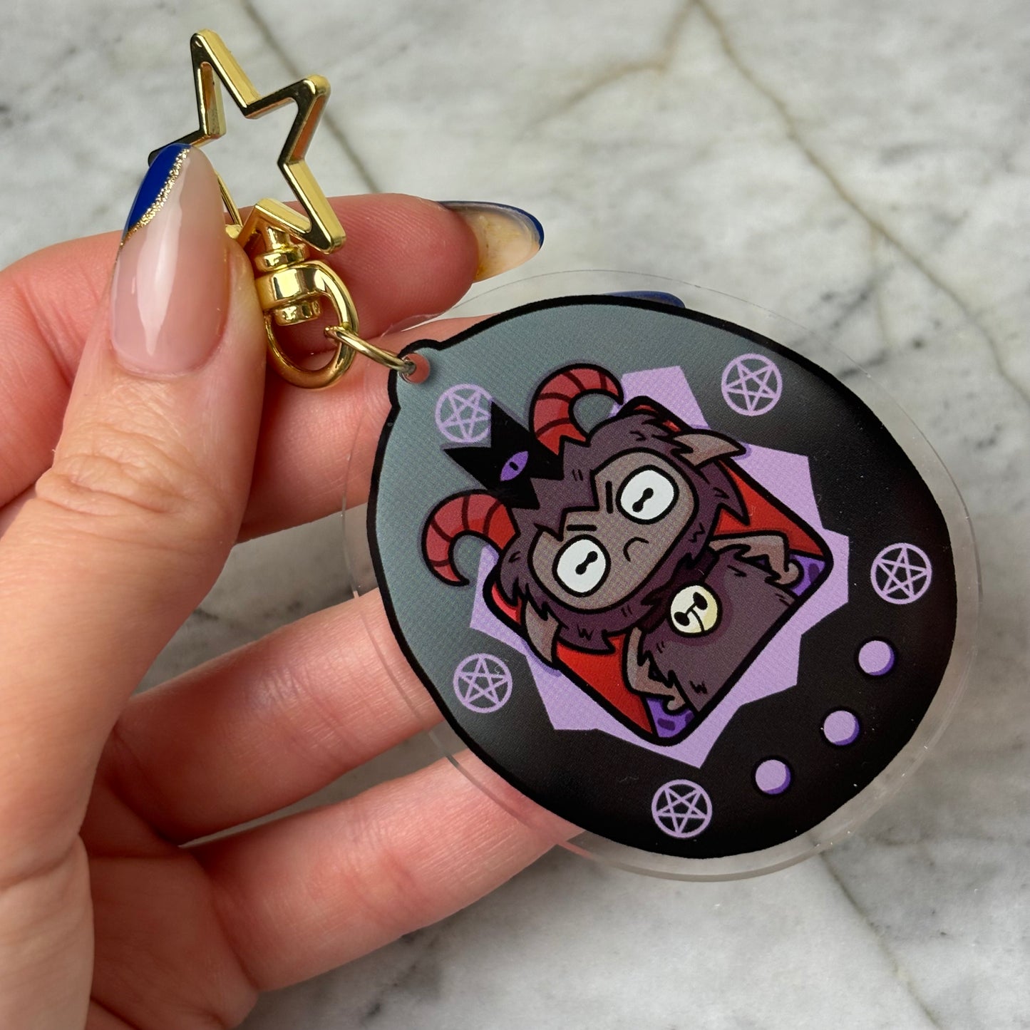 Cult of the Lamb Tamagotchi Acrylic Charm Keychain