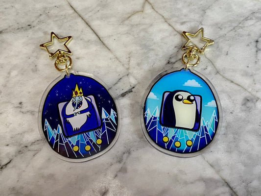 Ice King and Gunter Adventure Time Double-Sided Tamagotchi Acrylic Charm Keychain