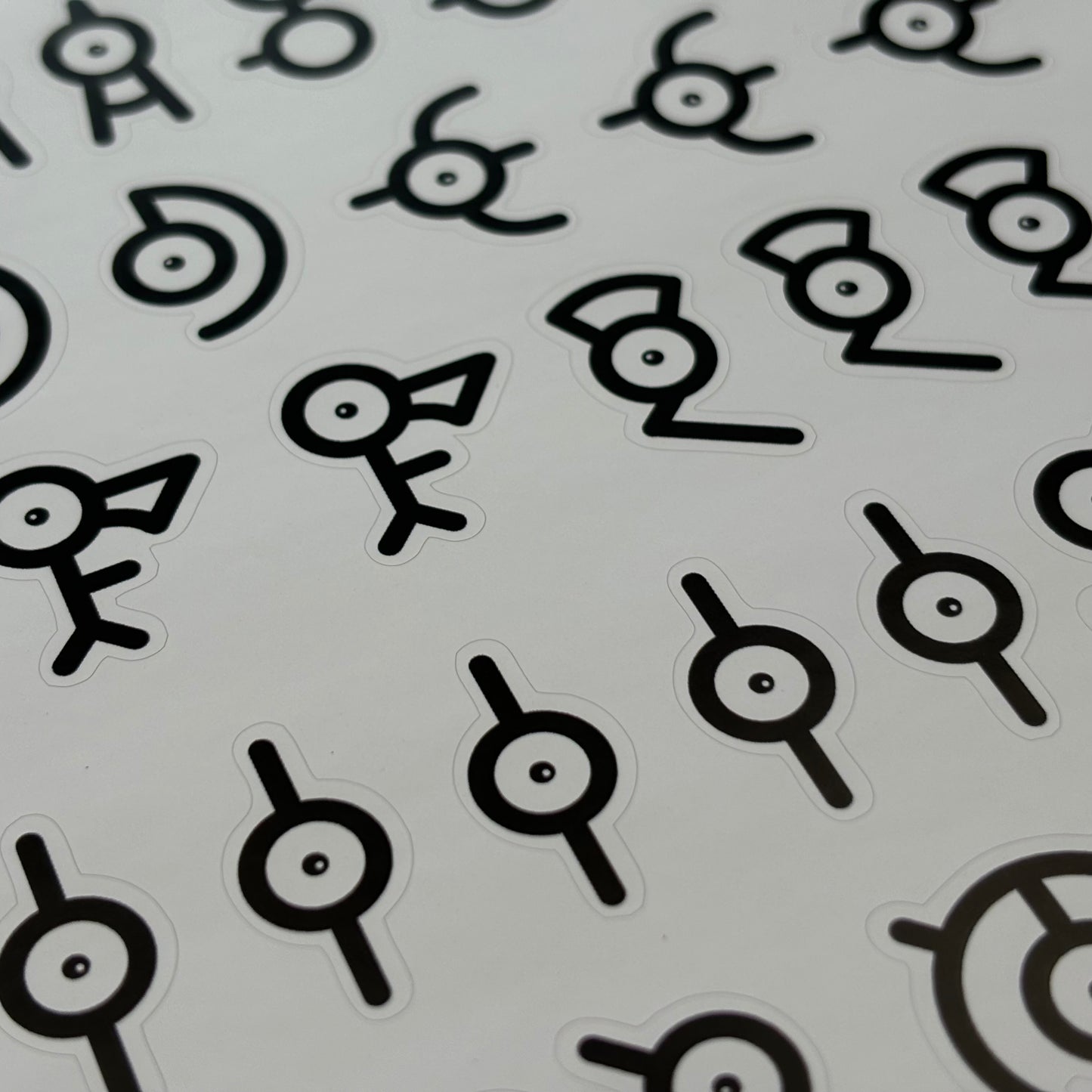 Unown Pokemon Alphabet Sticker Sheet