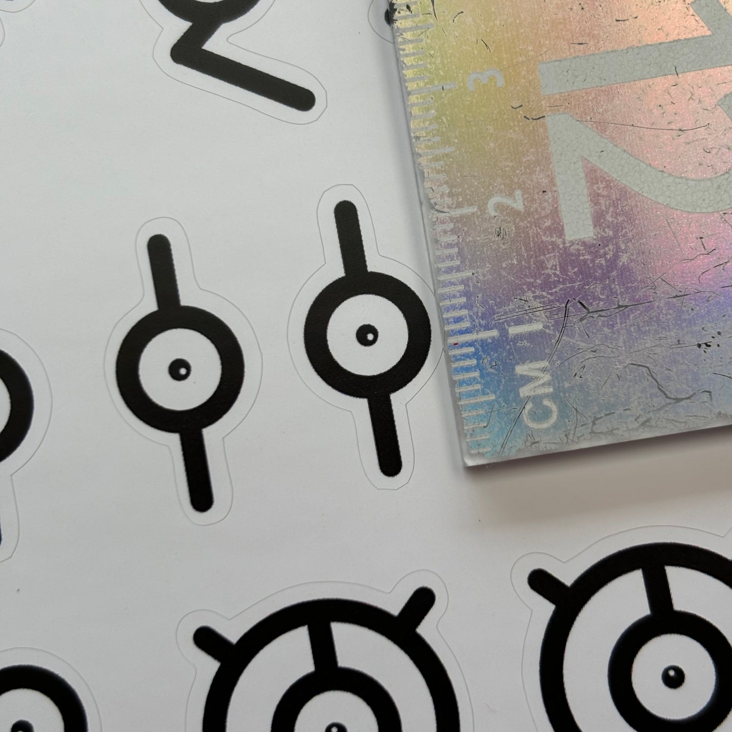 Unown Pokemon Alphabet Sticker Sheet