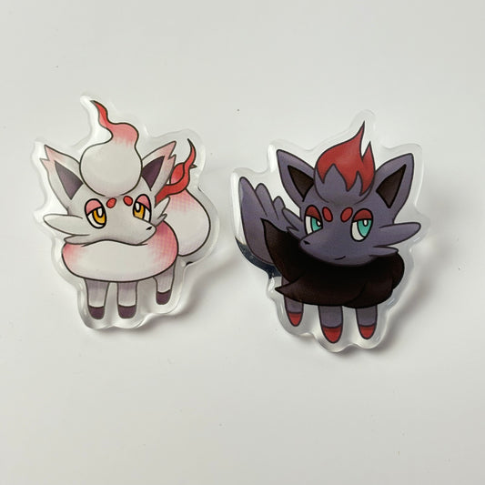 Zorua Pokémon Acrylic Pins