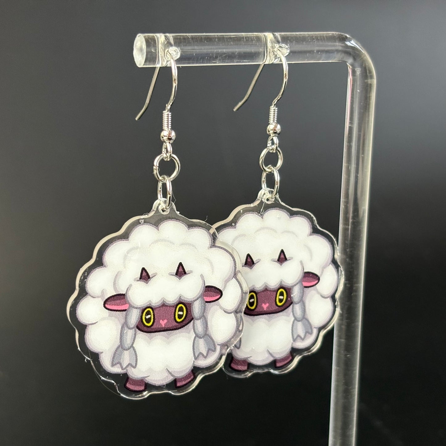 Wooloo Pokemon Drop Earrings