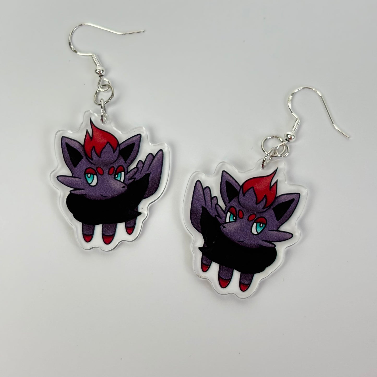 Zorua Pokemon Drop Earrings