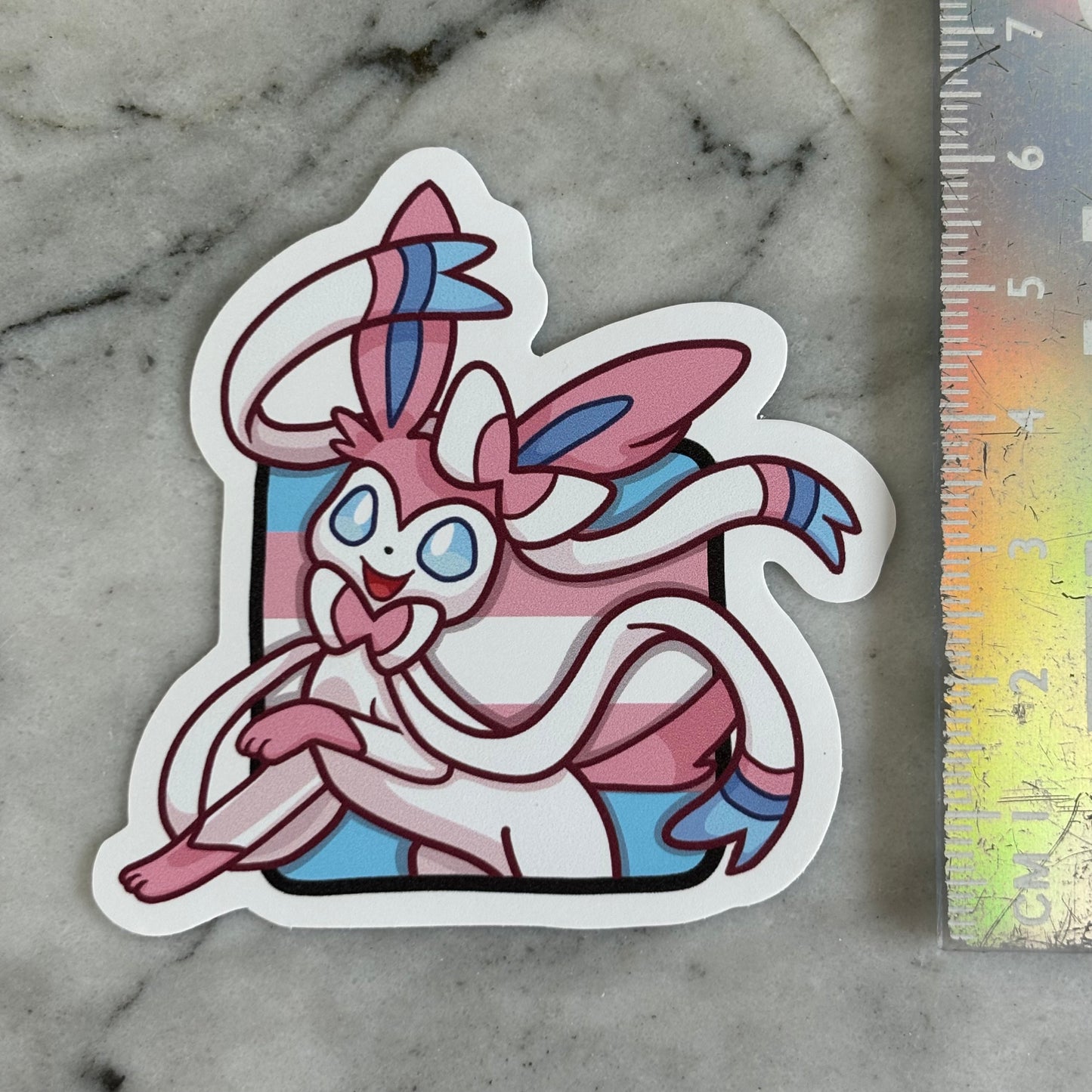 Sylveon Trans Pride Vinyl Sticker