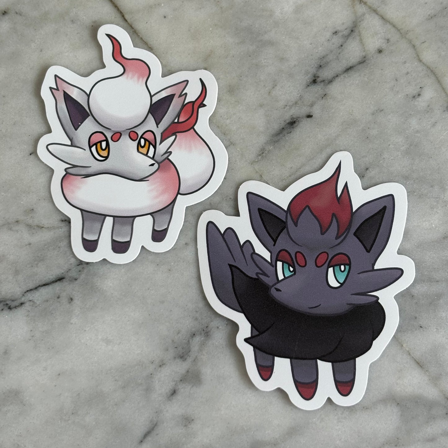 Zorua and Hisuian Vinyl Stickers