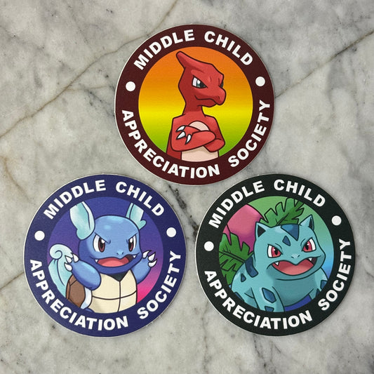 Pokemon Middle Child Appreciation Society Vinyl Sticker