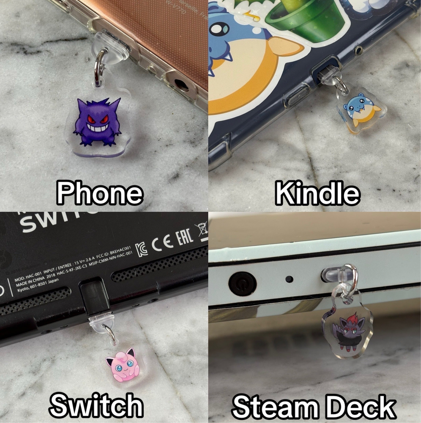 N-Z Pokemon Acrylic Phone Charms