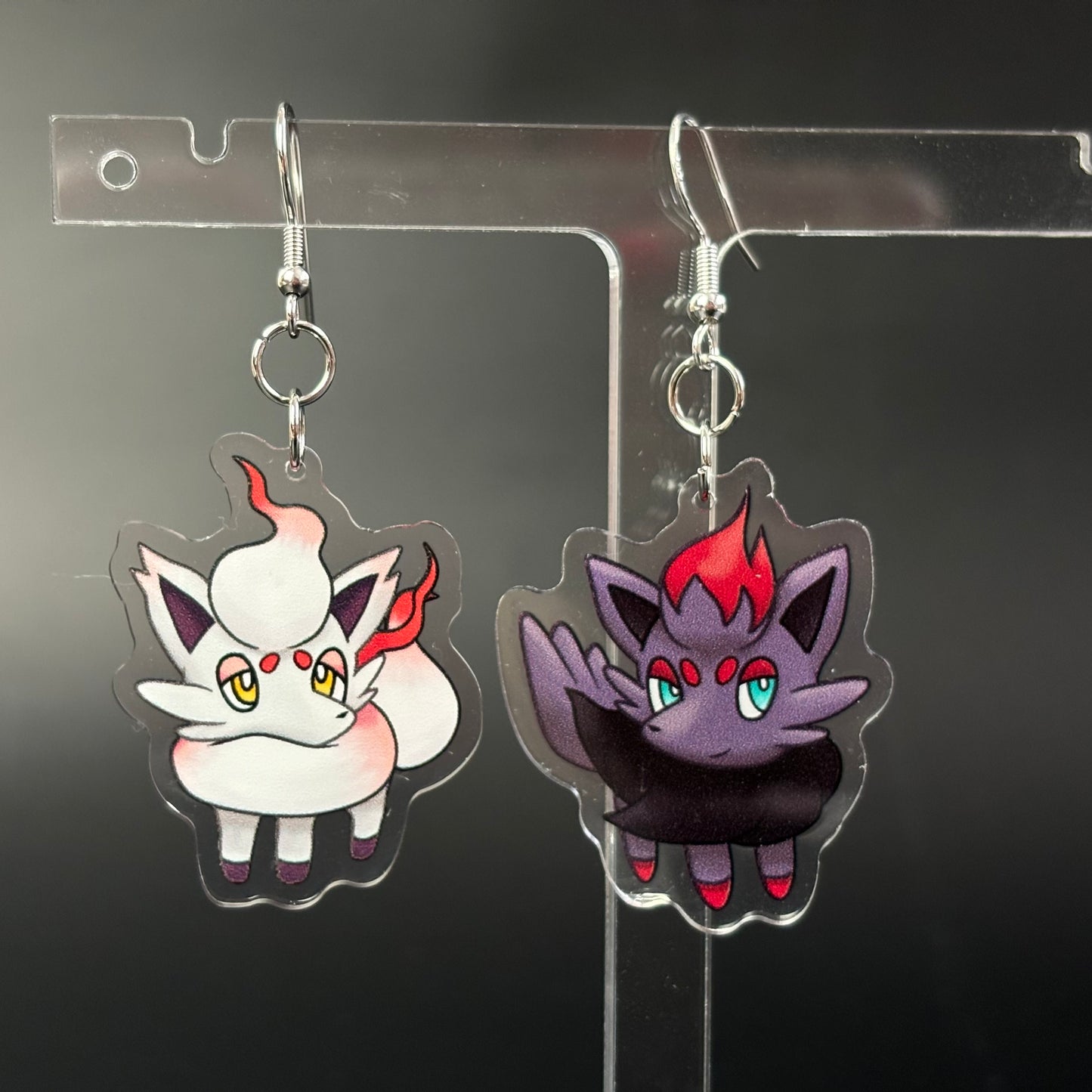 Zorua Pokemon Drop Earrings