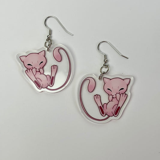 Mew Pokemon Drop Earrings