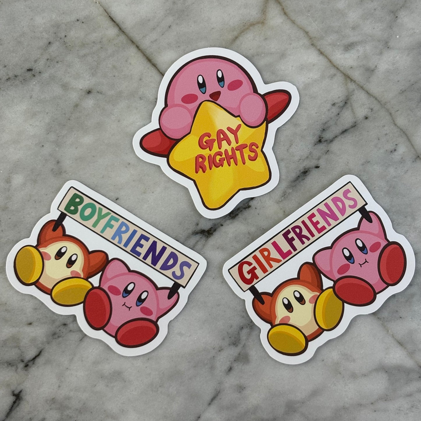 Kirby Pride Matte Vinyl Stickers