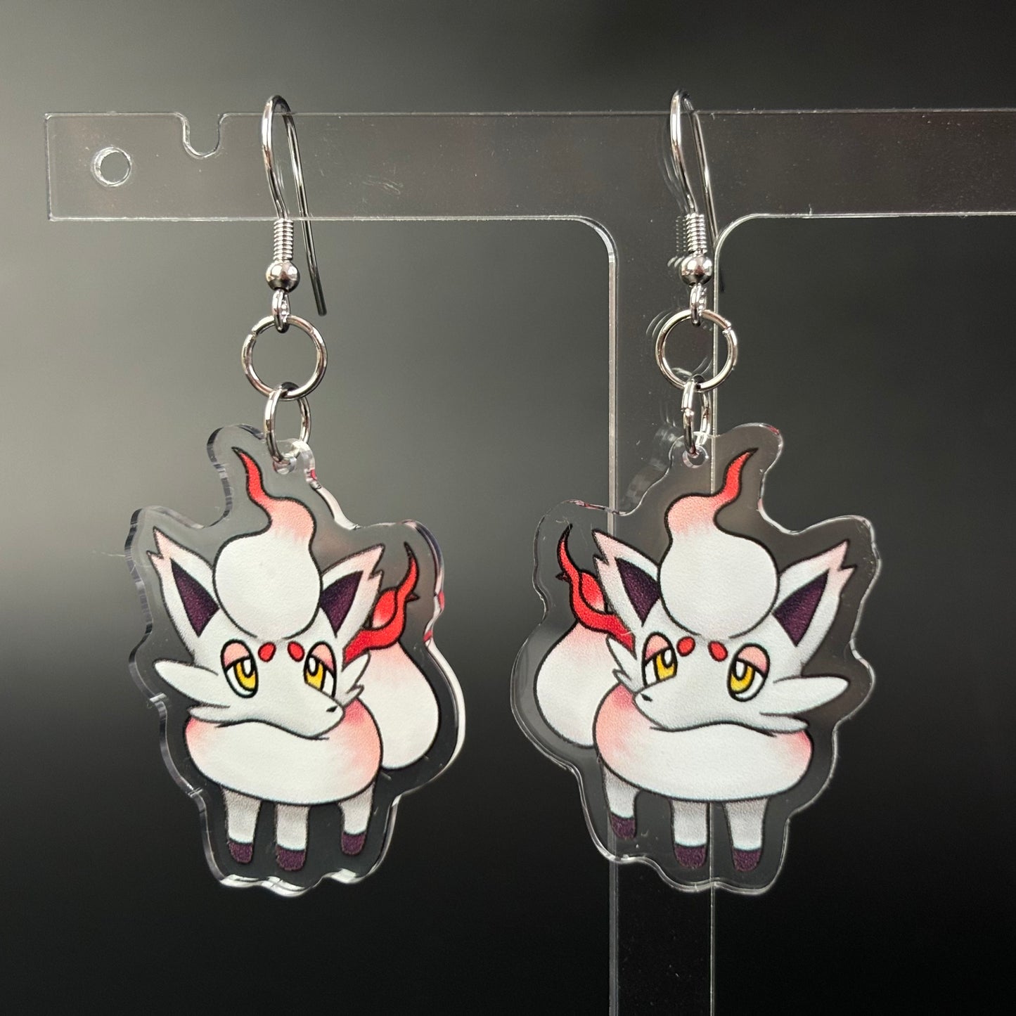 Zorua Pokemon Drop Earrings