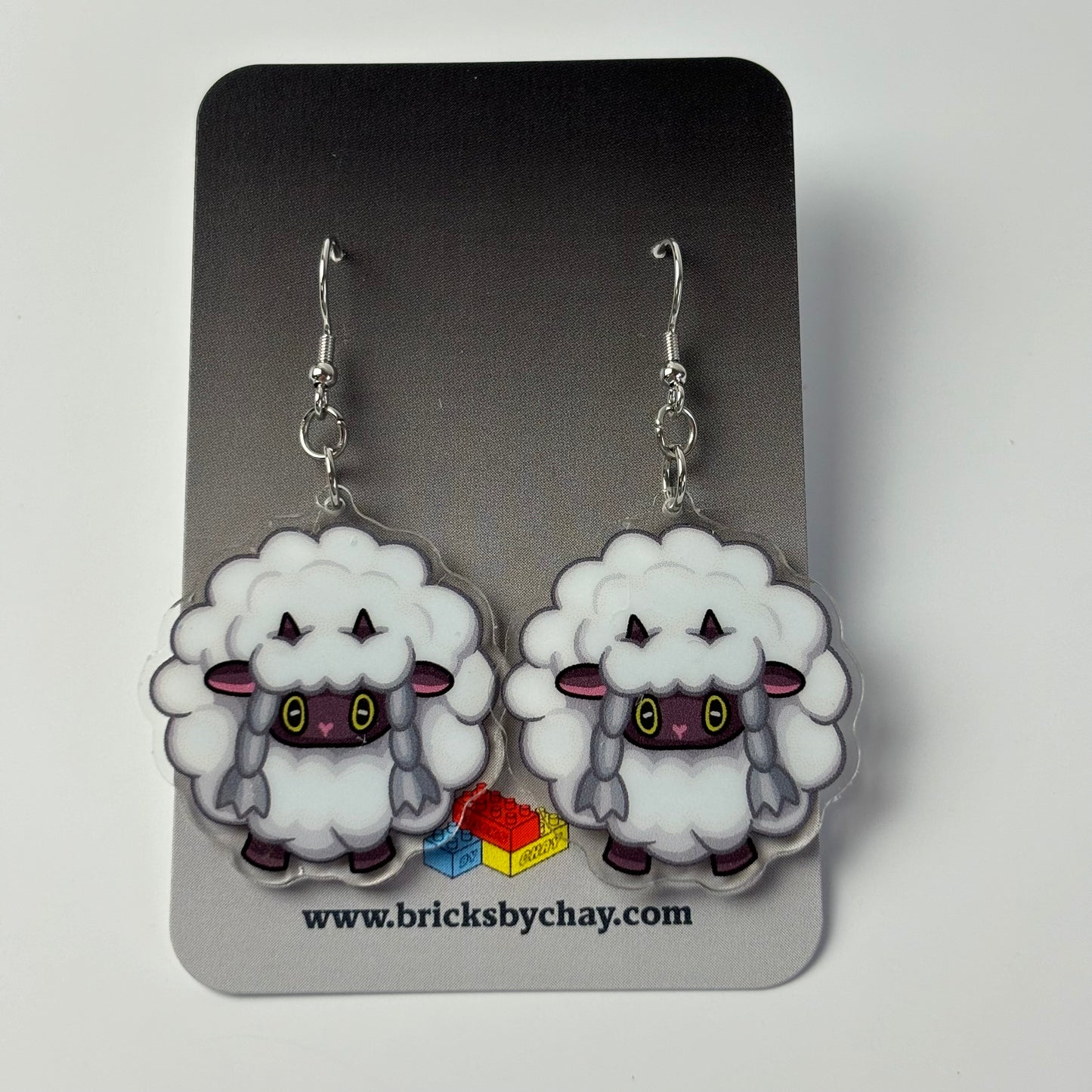 Wooloo Pokemon Drop Earrings