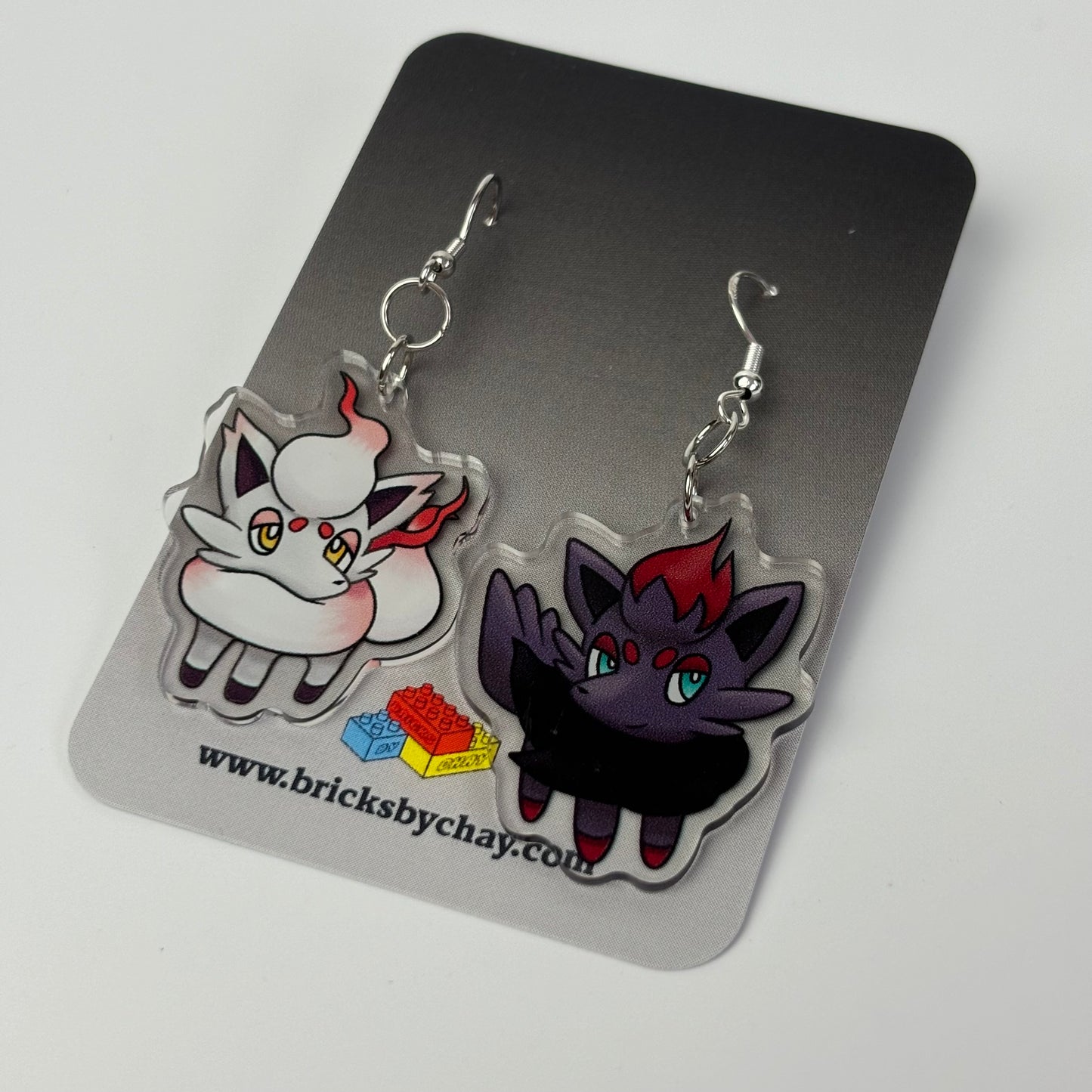 Zorua Pokemon Drop Earrings