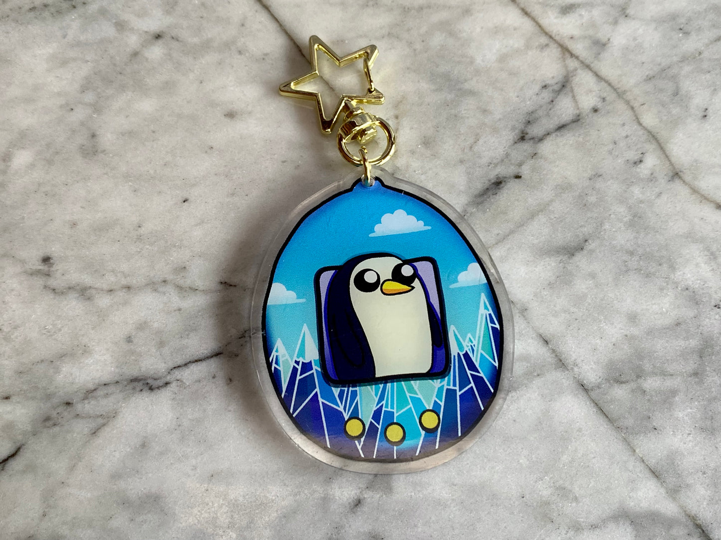 Ice King and Gunter Adventure Time Double-Sided Tamagotchi Acrylic Charm Keychain