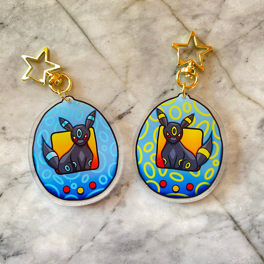 Umbreon Shiny Double-Sided Tamagotchi Acrylic Charm Keychain