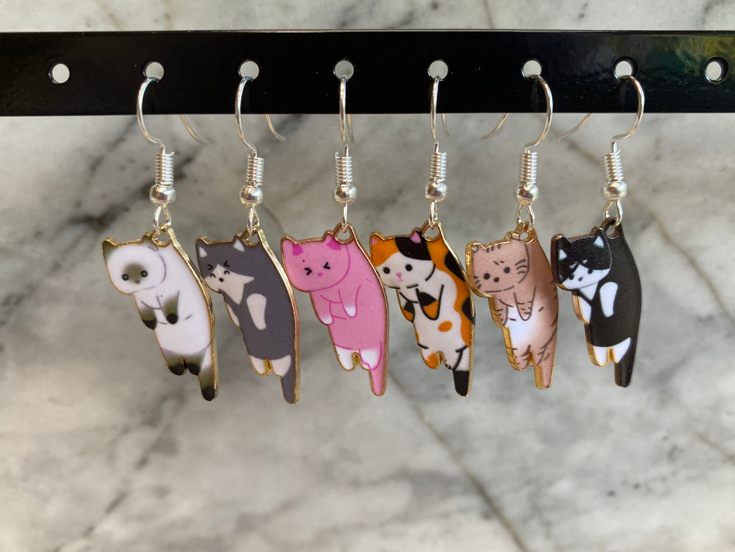 Dangling Cat Scruff Drop Earrings