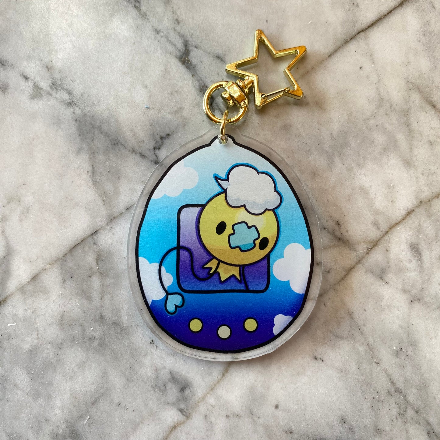 Drifloon Shiny Double-Sided Tamagotchi Acrylic Charm Keychain