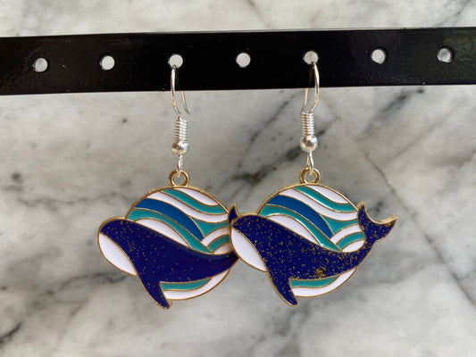 Artistic Whale Drop Earrings