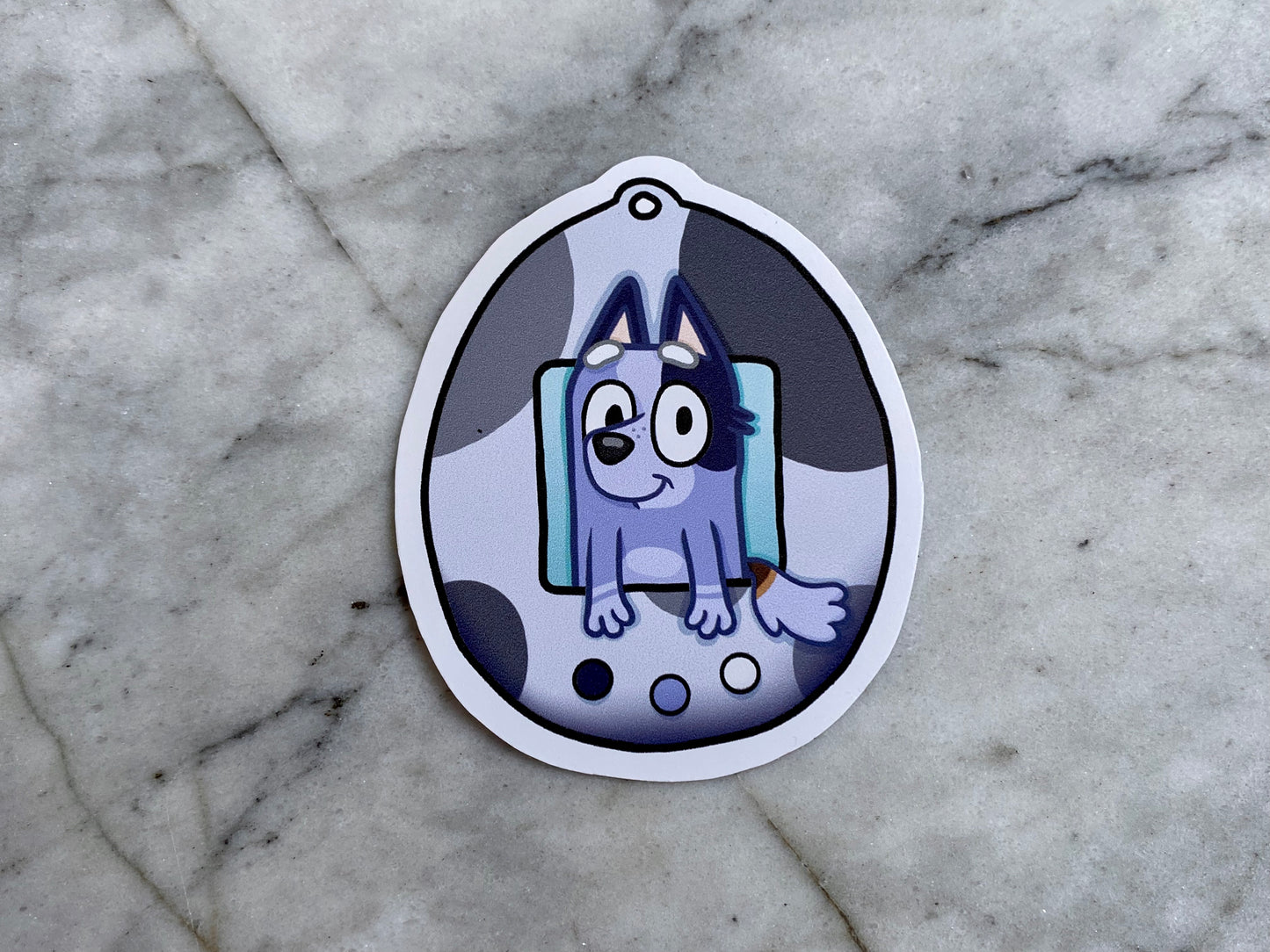 Bluey Character Tamagotchi Vinyl Sticker - Bluey Bingo Muffin Socks