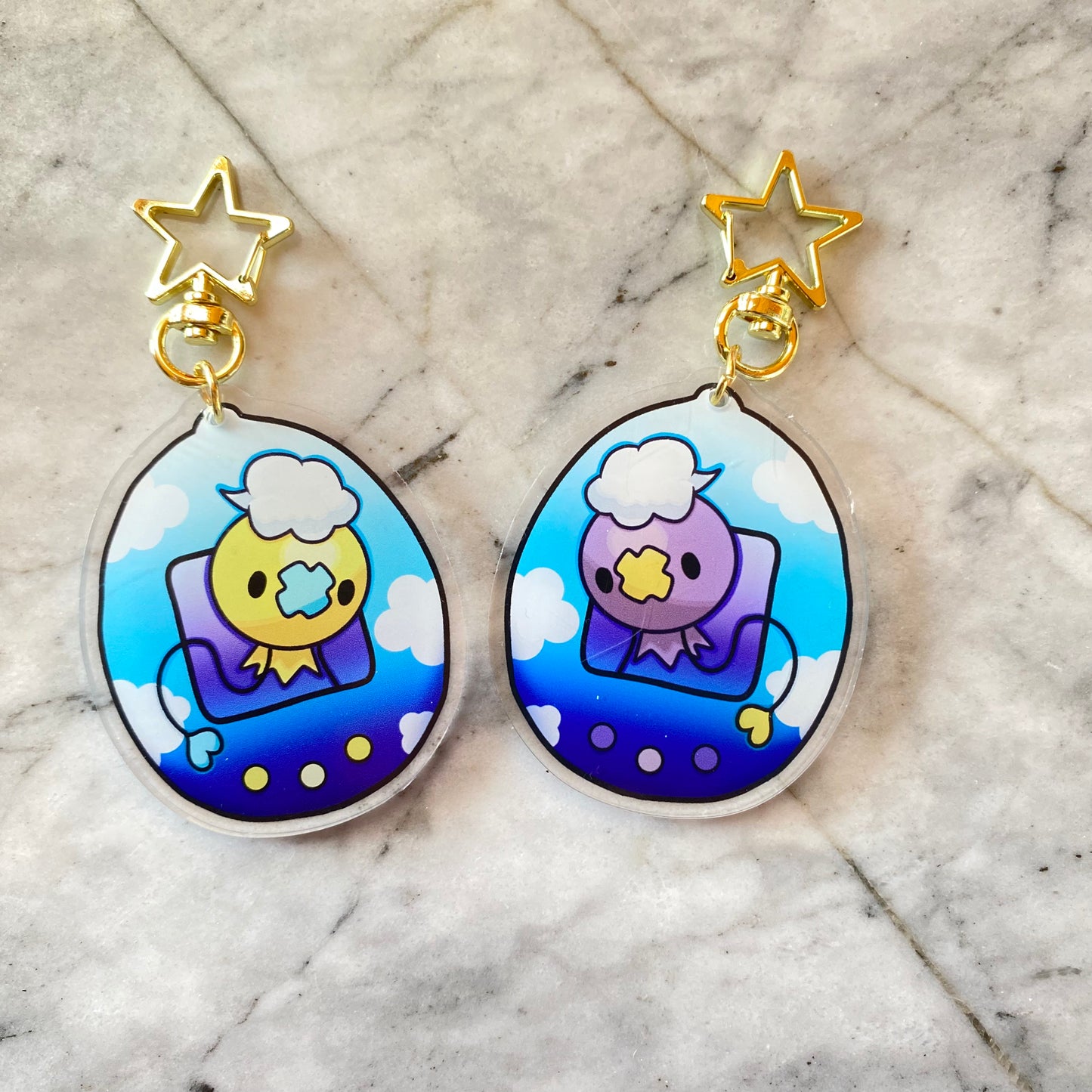 Drifloon Shiny Double-Sided Tamagotchi Acrylic Charm Keychain