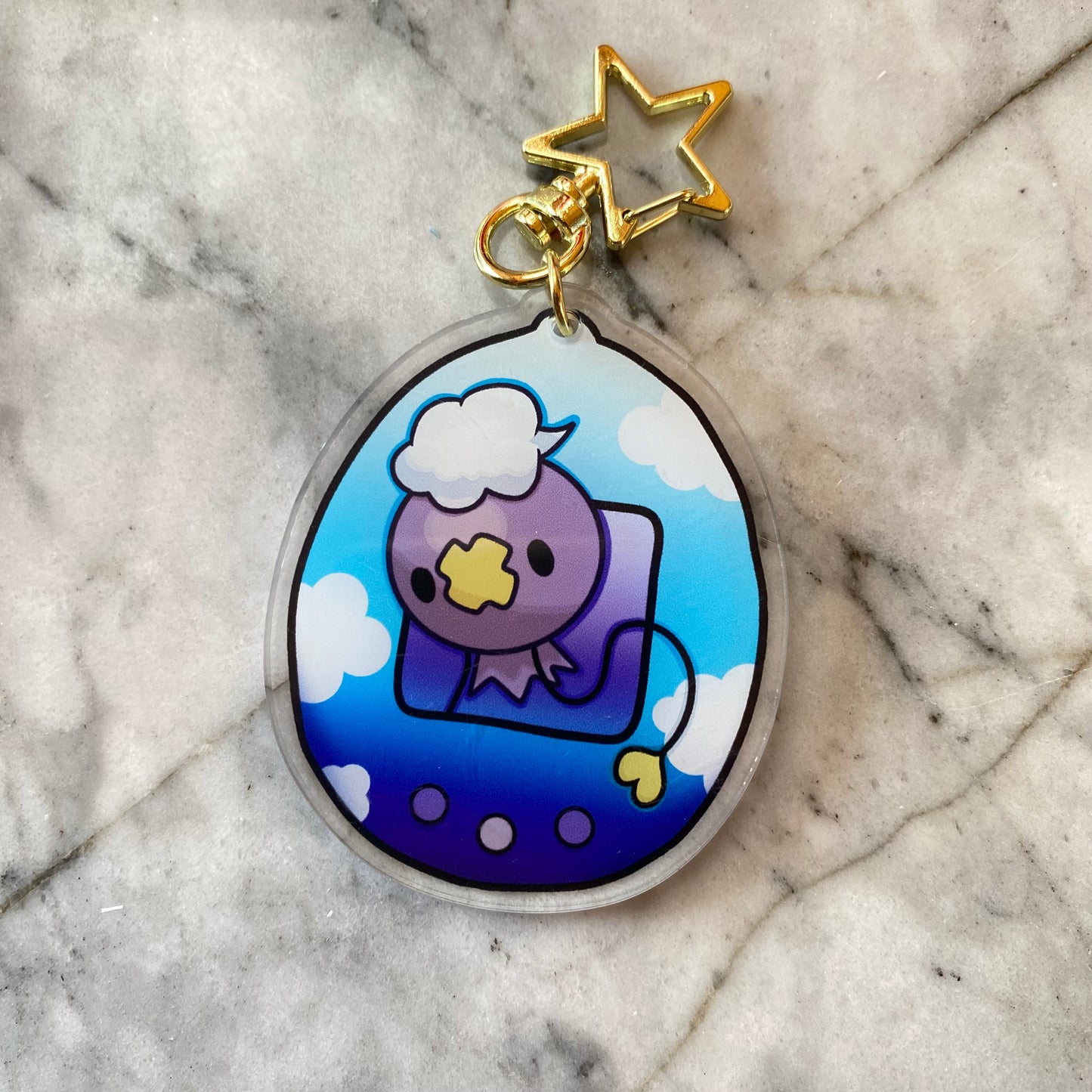 Drifloon Shiny Double-Sided Tamagotchi Acrylic Charm Keychain