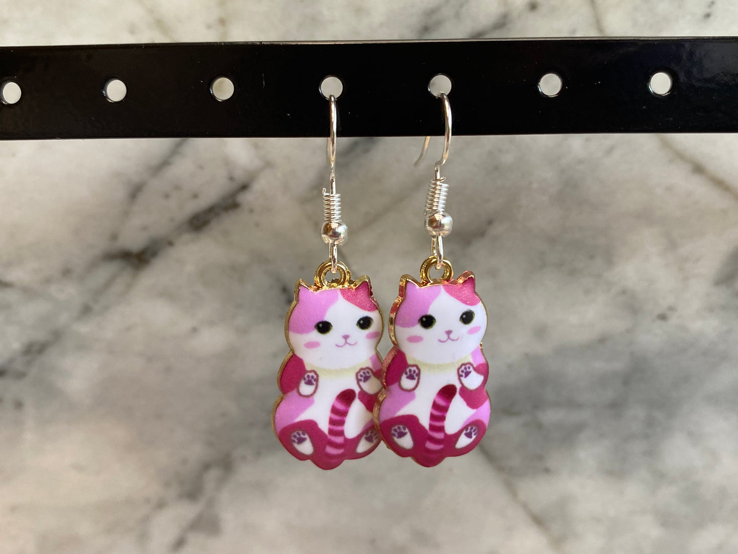 Hanging Cat Drop Earrings