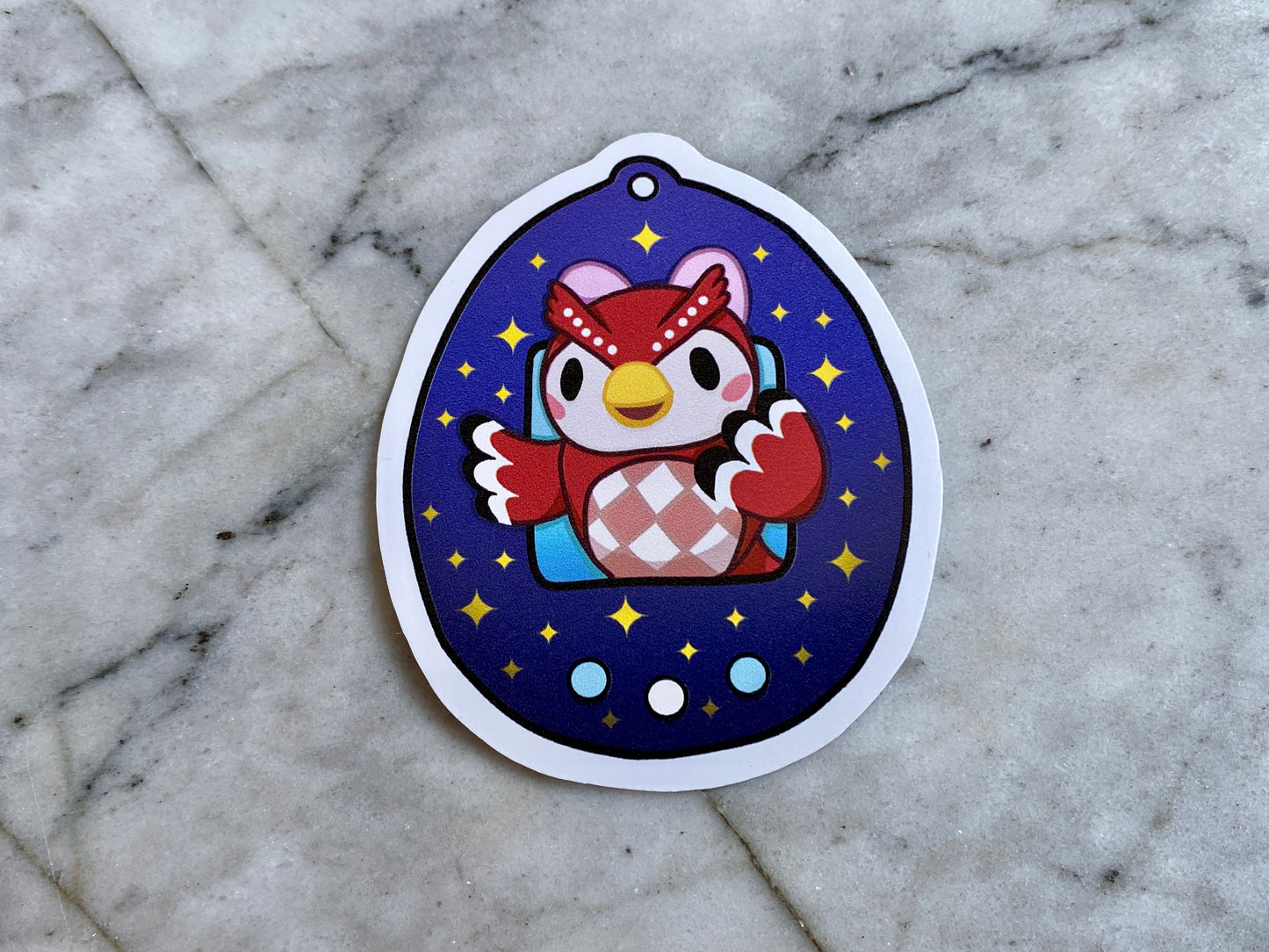 Blathers and Celeste Animal Crossing Tamagotchi Vinyl Sticker