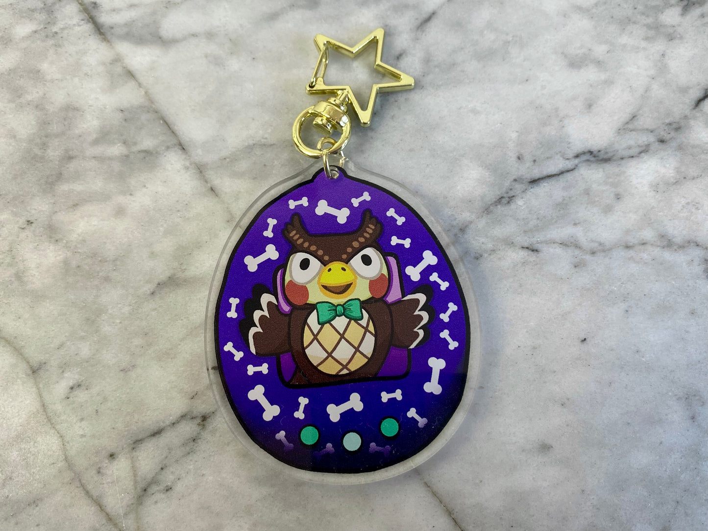 Blathers and Celeste Double-Sided Animal Crossing Tamagotchi Acrylic Charm Keychain