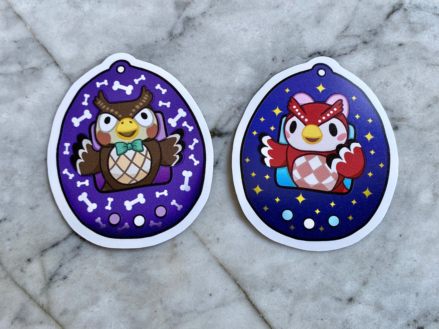 Blathers and Celeste Animal Crossing Tamagotchi Vinyl Sticker