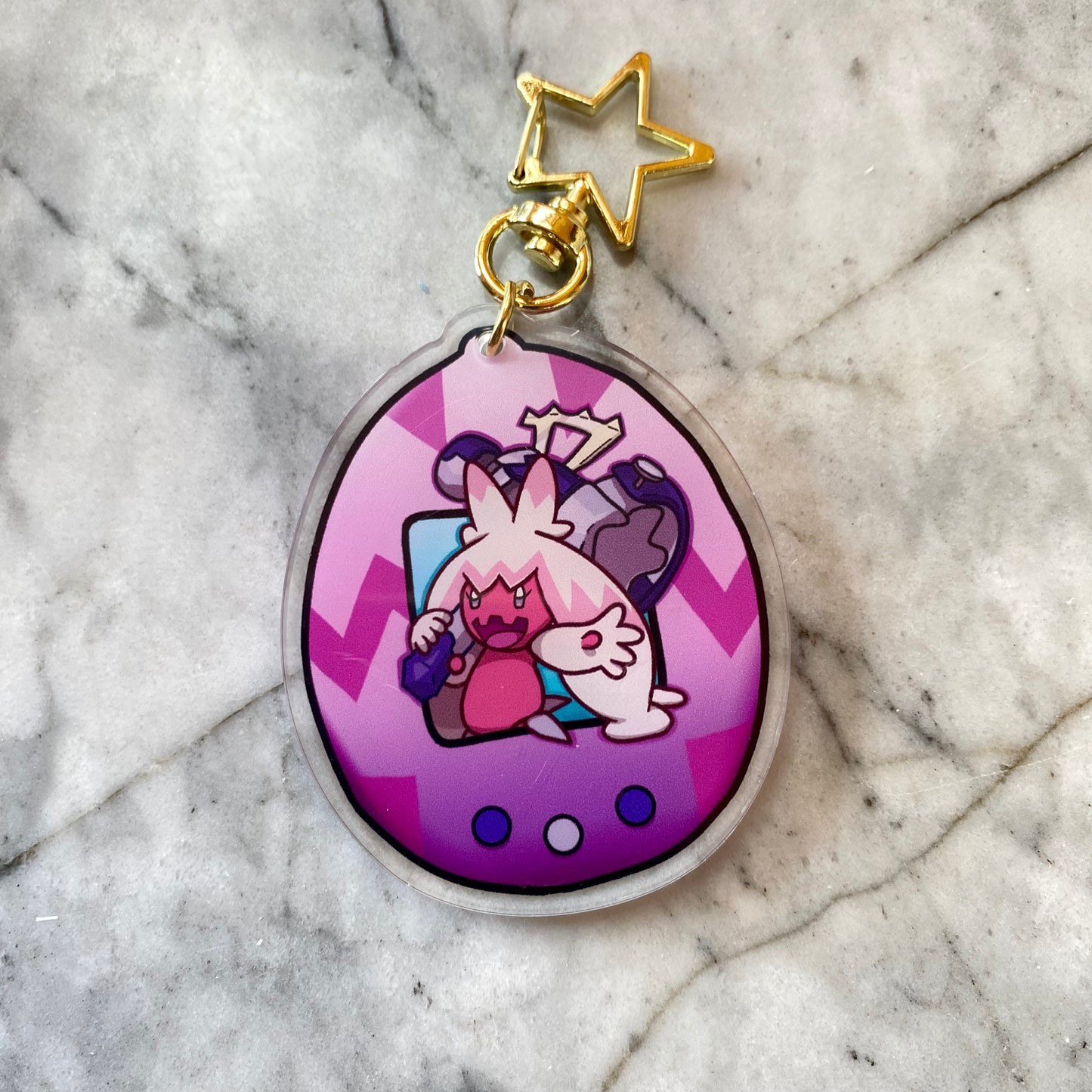 Tinkaton Shiny Double-Sided Tamagotchi Acrylic Charm Keychain