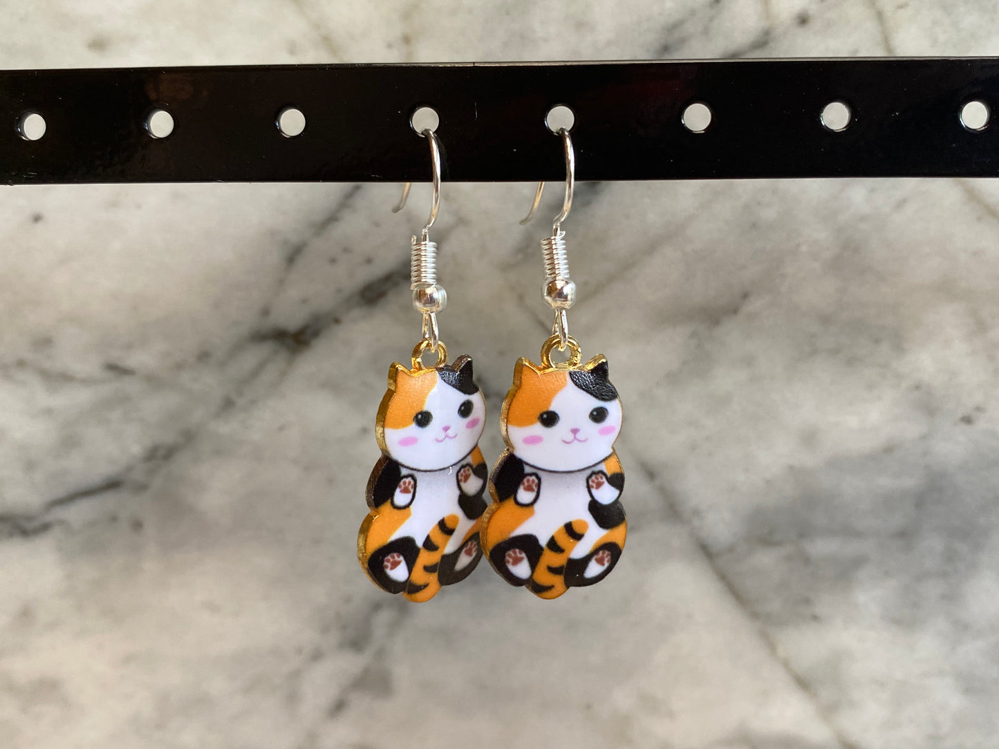 Hanging Cat Drop Earrings