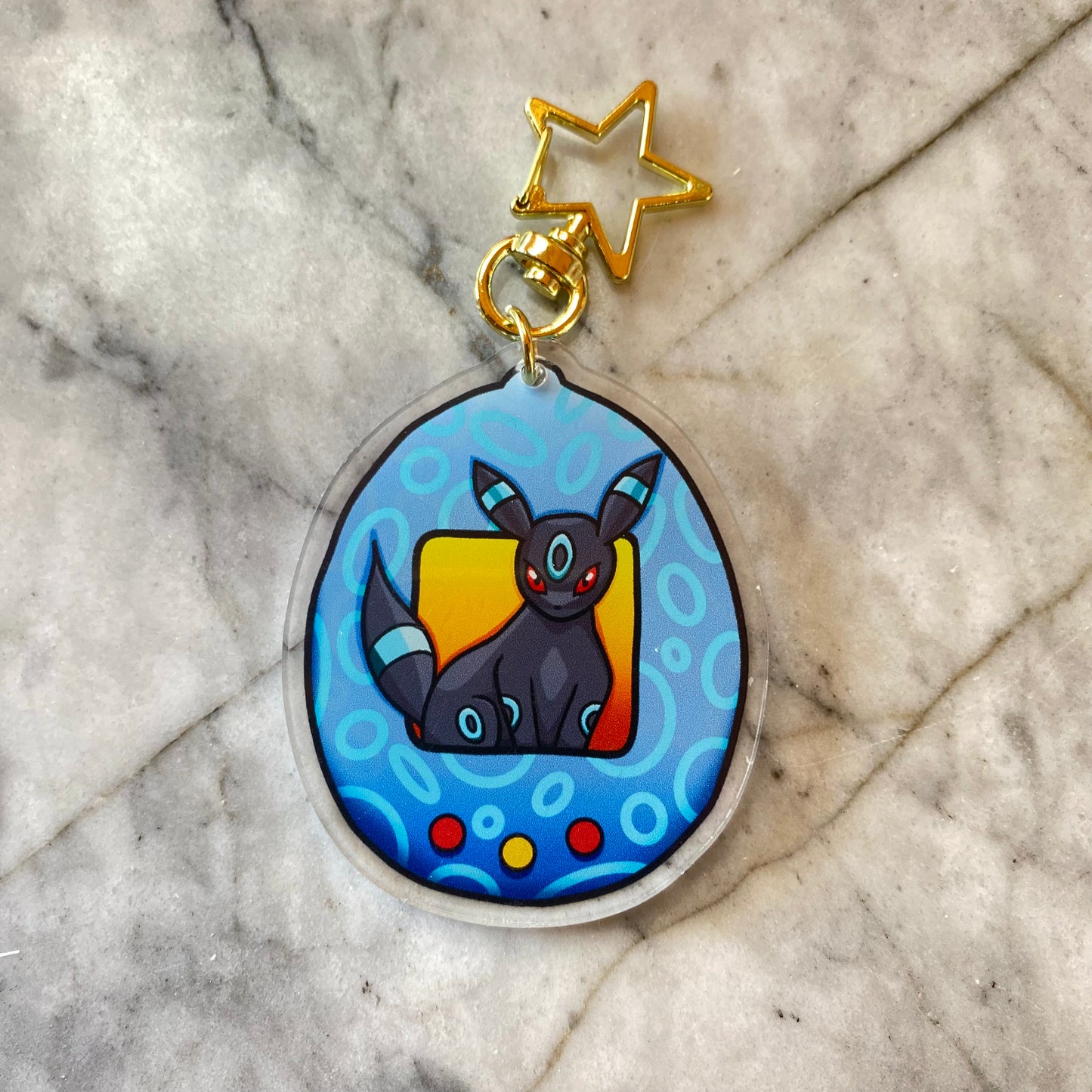 Umbreon Shiny Double-Sided Tamagotchi Acrylic Charm Keychain