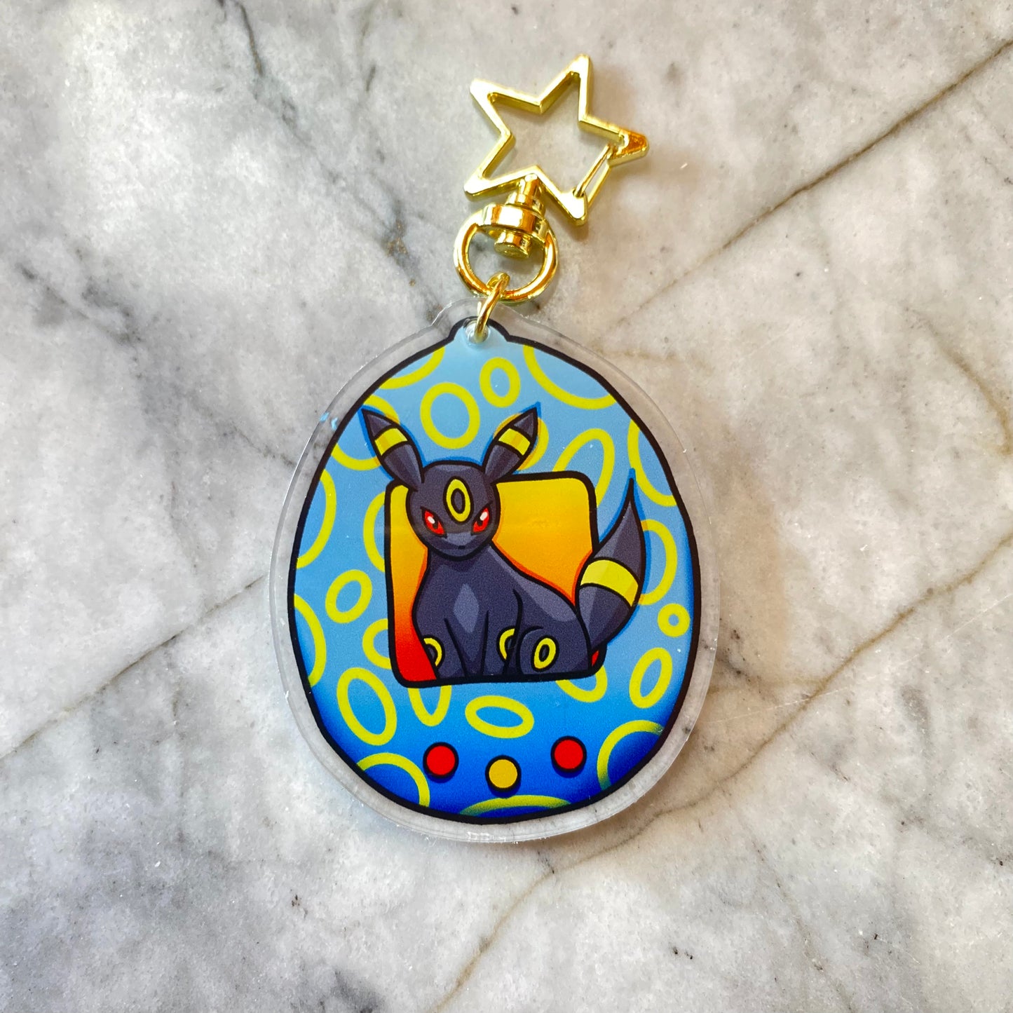 Umbreon Shiny Double-Sided Tamagotchi Acrylic Charm Keychain