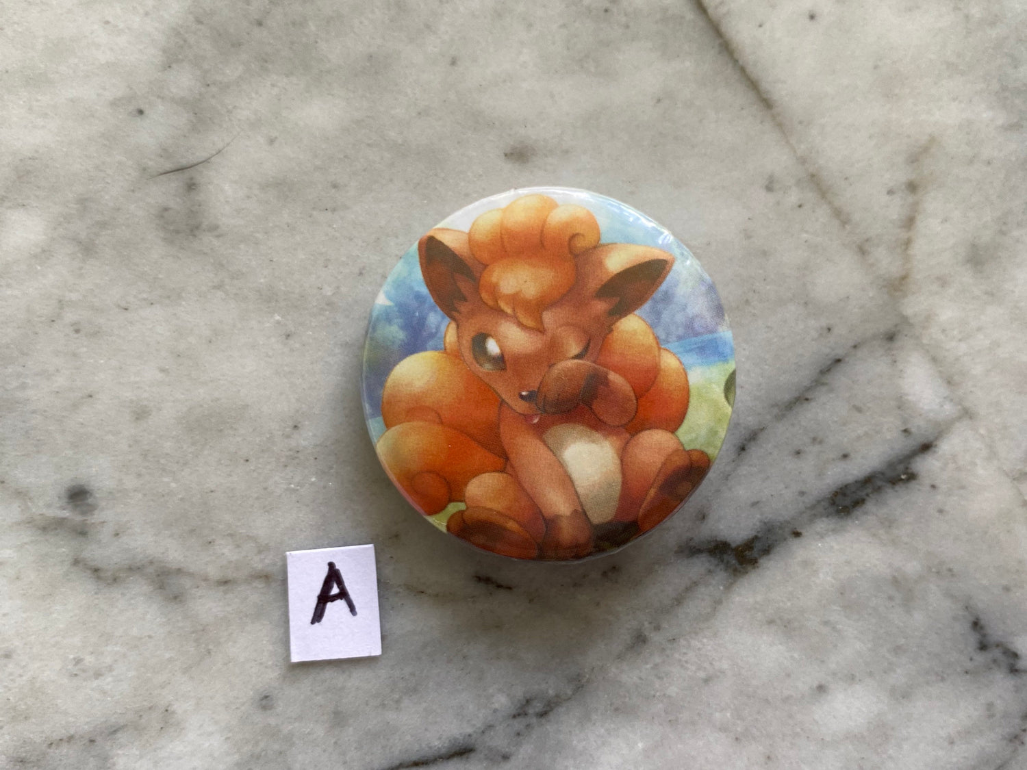 Vulpix Button Badge | Handmade Pokemon Card Pin | Made with Genuine Cards | Unique Item | Gift Idea | Pokemon Fan | Gamer