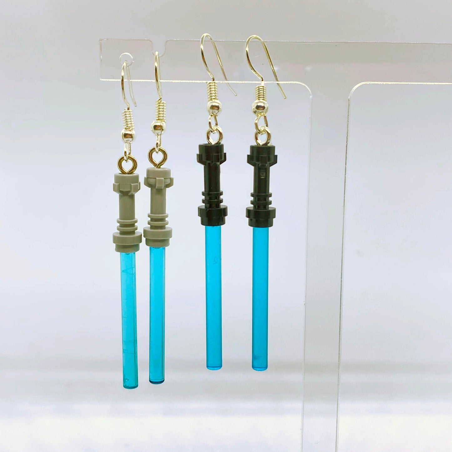 Lightsaber Earrings made with modified Star Wars bricks | Geeky Gifts | UK Seller