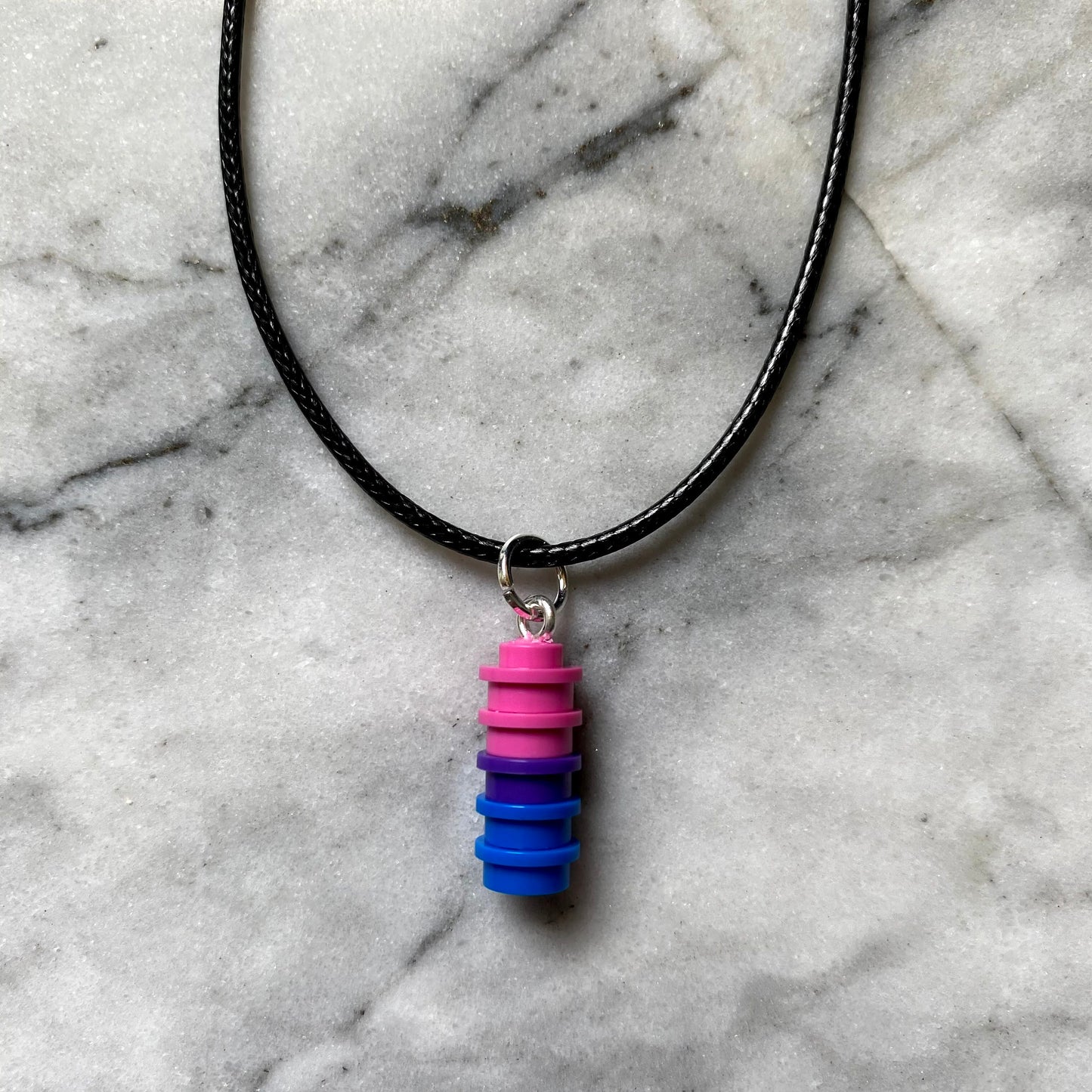 Pride Necklace Pendant | WIth Faux Leather Cord | Silver Plated Fastenings | LGBTQ+ | Rainbow | LGBT