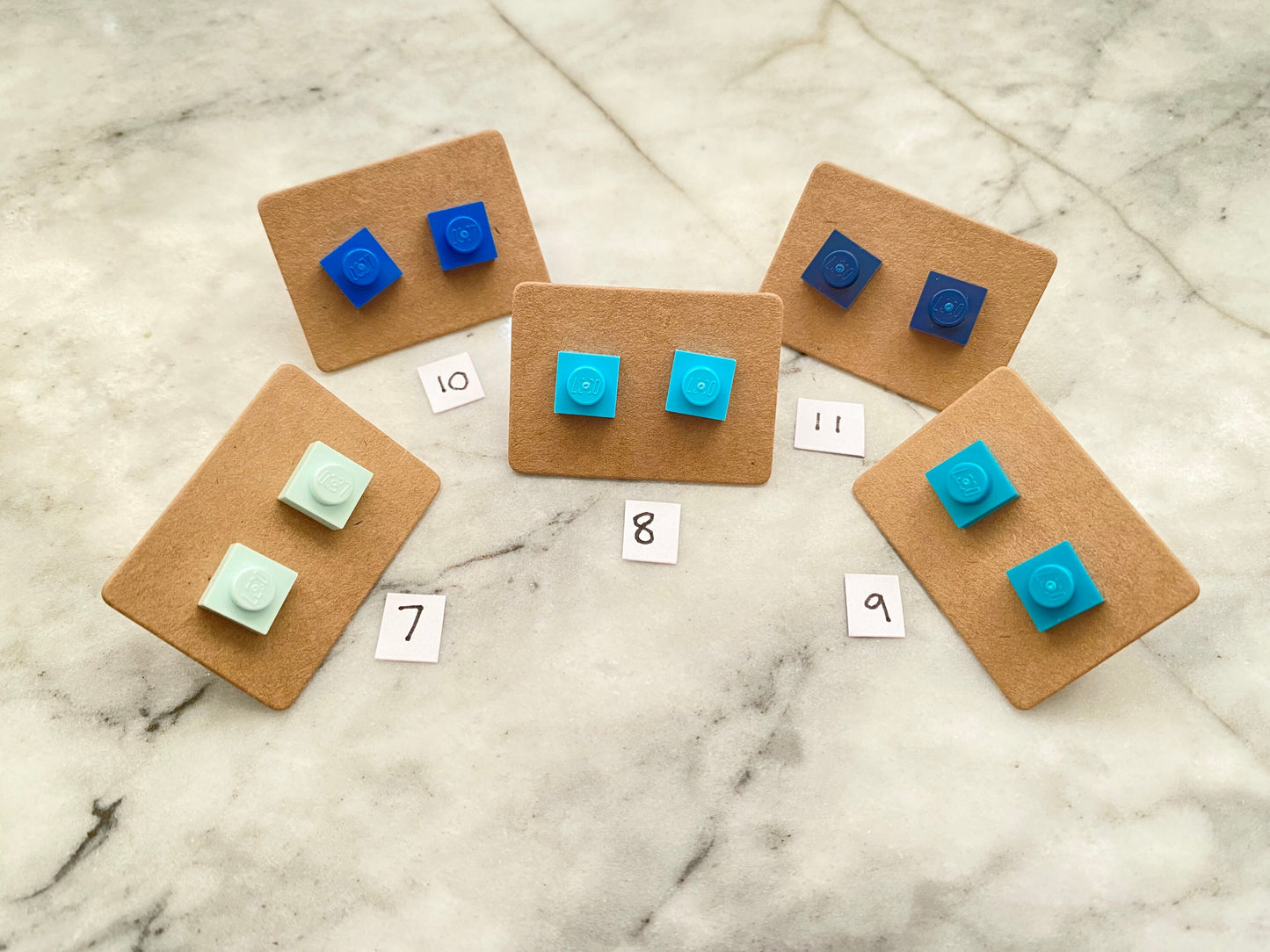 Square Brick Stud Earrings | 1 x 1 Tile | Handmade with Genuine Up-cycled Bricks | 18 Colours Available | Surgical Steel | Quirky Gifts | UK