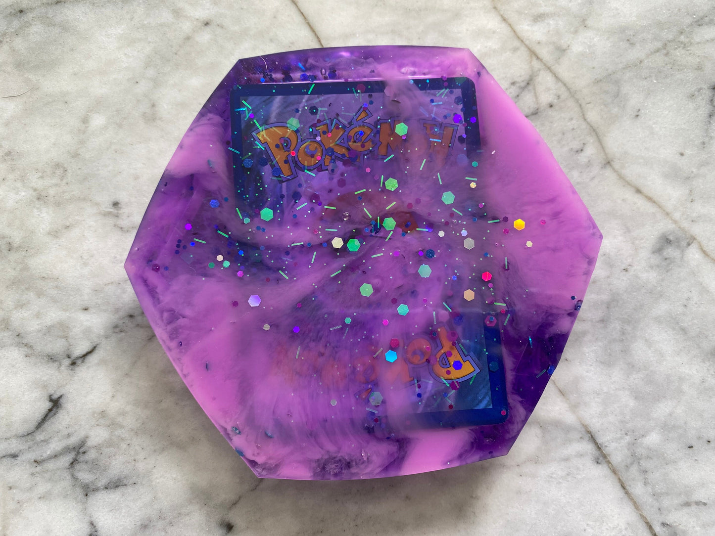 Pokemon Drinks Coaster | Rattata | Handmade Resin Pokémon Gift | Made with Genuine Cards | Unique Item | Nerdy | Pokemon Fan | Gamer