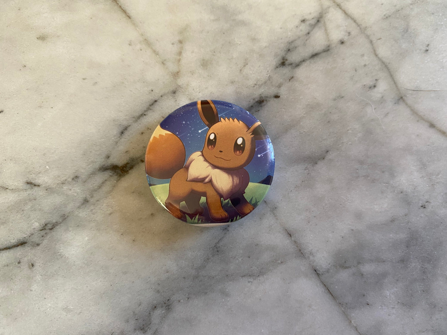 Eevee Button Badge | Handmade Pokemon Card Pin | Made with Genuine Cards | Unique Item | Gift Idea | Pokemon Fan | Gamer