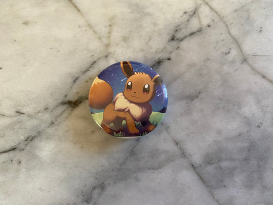 Eevee Button Badge | Handmade Pokemon Card Pin | Made with Genuine Cards | Unique Item | Gift Idea | Pokemon Fan | Gamer
