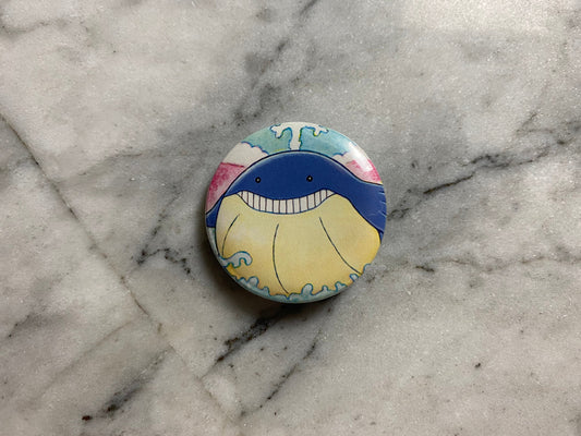 Wailmer Button Badge | Handmade Pokemon Card Pin | Made with Genuine Cards | Unique Item | Gift Idea | Pokemon Fan | Gamer