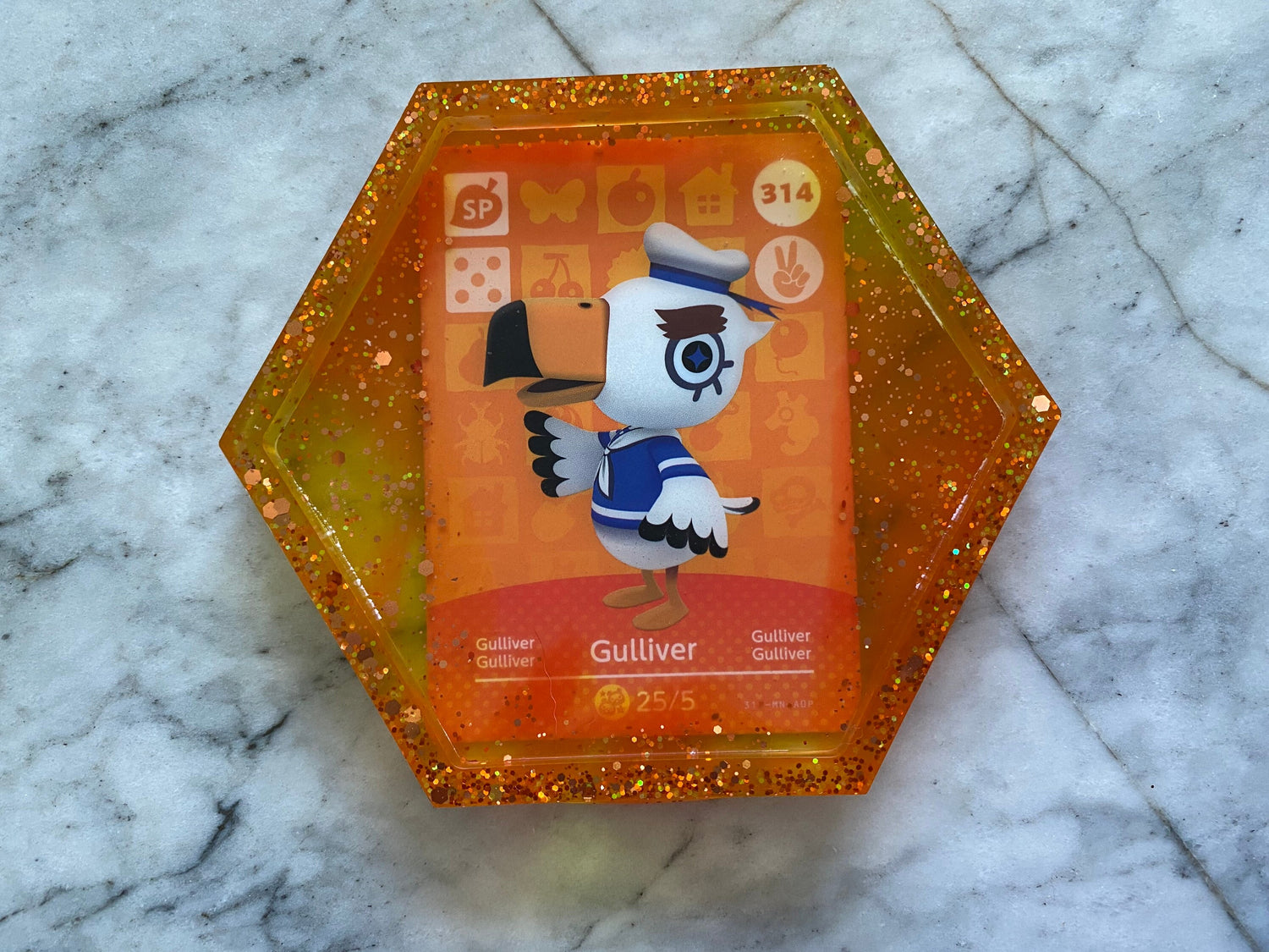 Gulliver Drinks Coaster | Handmade Resin Animal Crossing Card Coaster | Made with Genuine Amiibo Cards | Unique Item | Gift Idea | Fan