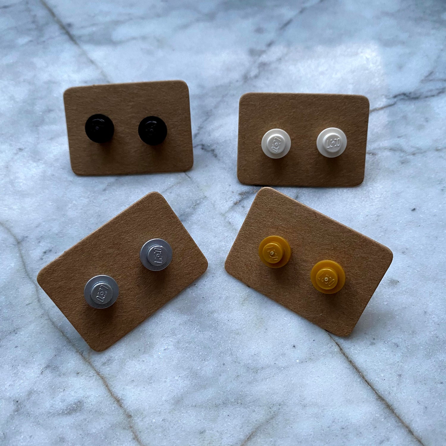 Brick Stud Earrings | Up-cycled | 14 Colours Available | Surgical Steel | Quirky Gifts | UK Seller