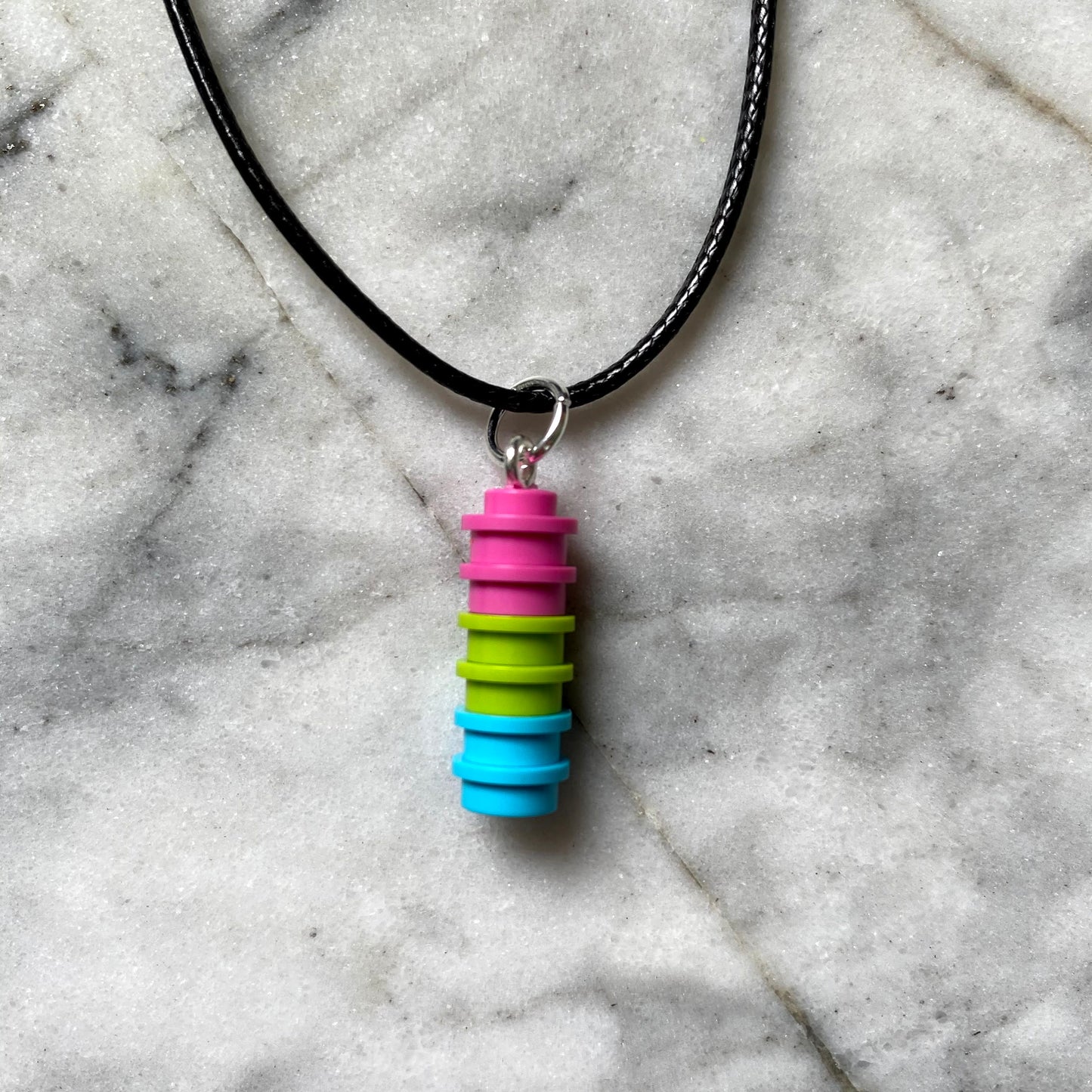 Pride Necklace Pendant | WIth Faux Leather Cord | Silver Plated Fastenings | LGBTQ+ | Rainbow | LGBT