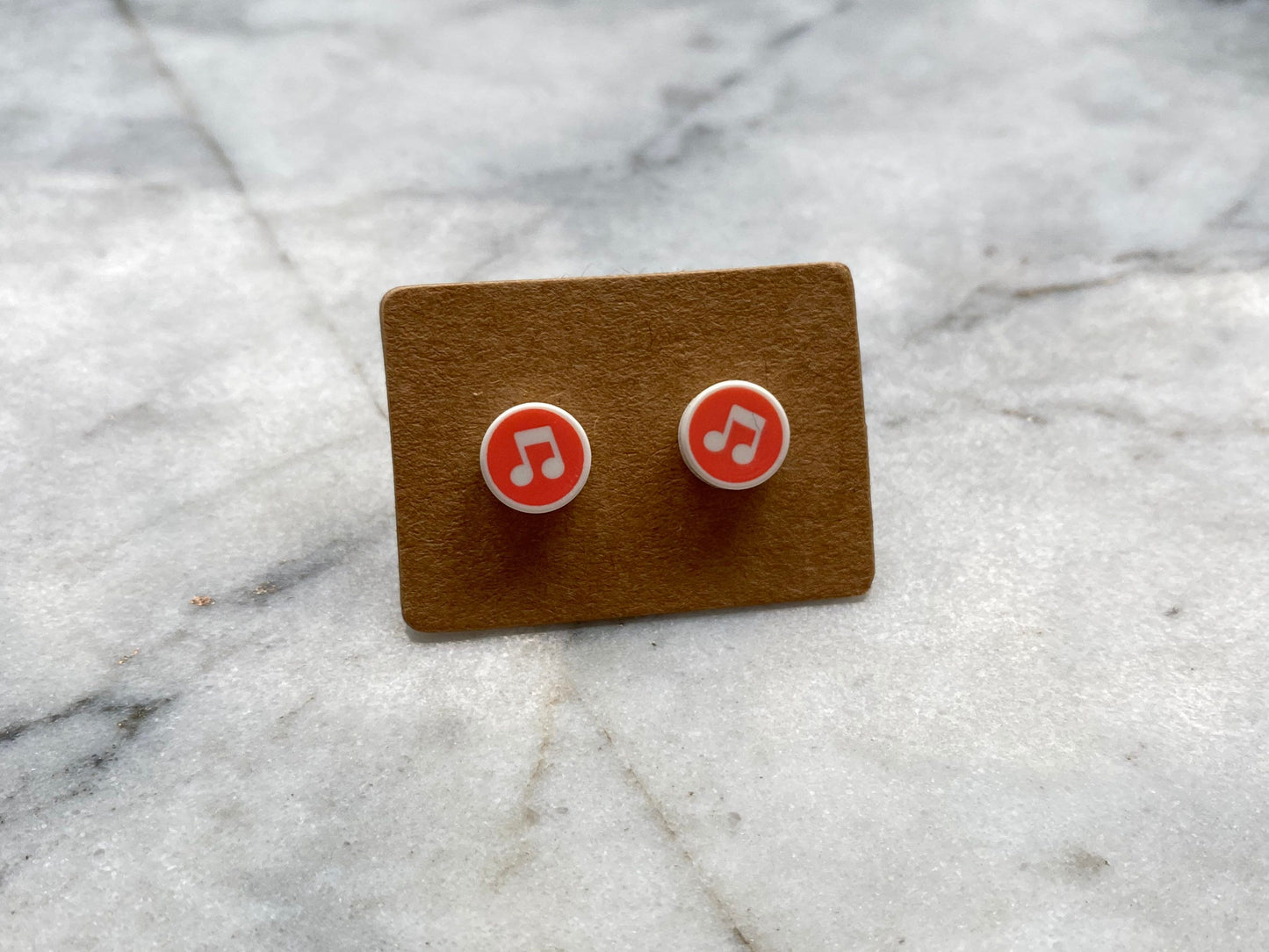 Musical Notes Brick Stud Earrings | Unusual | Up-cycled | Music | Made from Genuine Bricks | Surgical Steel | Quirky Gifts